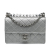 Chanel AB Chanel Silver Goatskin Leather Small Metallic Chic Pearls Flap Italy