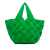 Bottega Veneta A Bottega Veneta Green Nylon Fabric Intrecciato Padded Cassette Tote Italy