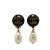 Chanel B Chanel Gold Gold Plated Metal CC Dangling Faux Pearl Clip on Earrings France