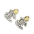 Chanel B Chanel Silver Brass Metal Silver Plated CC Rhinestones Clip on Earrings France