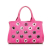 Prada B Prada Pink Canvas Fabric Canapa Grommet Satchel India