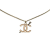 Chanel B Chanel Gold Light Pink Gold Plated Metal and Enamel CC Arrow Pendant Necklace France