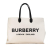 Burberry AB Burberry White Ivory Canvas Fabric Logo Tote Romania