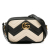 Gucci B Gucci Black with White Calf Leather Mini GG Marmont Matelasse Crossbody Bag Italy