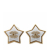 Chanel AB Chanel Gold Gold Plated Metal and Resin CC Rhinestones Star Push Back Earrings Italy