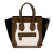 Celine B Celine White with Brown Calf Leather Micro Tricolor Luggage Tote Italy