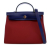 Hermès B Hermès Red Dark Red with Blue Canvas Fabric Toile Herbag Zip 31 France