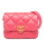 Chanel AB Chanel Pink Lambskin Leather Leather Mini Quilted Lambskin Plexiglass Coco Love Flap Italy