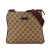 Gucci B Gucci Brown Light Brown Canvas Fabric GG Web Crossbody Bag Italy