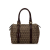 Fendi B Fendi Brown Beige Canvas Fabric Zucchino Boston Bag Italy