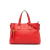 Gucci AB Gucci Red Calf Leather Bamboo Tassel Satchel Italy