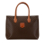 Celine B Celine Brown Coated Canvas Fabric Macadam Handbag Italy