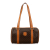 Celine B Celine Brown Coated Canvas Fabric Macadam Boston Bag Italy