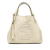 Gucci AB Gucci White Ivory Calf Leather Medium Soho Cellarius Tote Italy