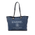 Chanel B Chanel Blue Navy Canvas Fabric Small Deauville Tote Italy