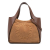 Stella McCartney AB Stella McCartney Brown Chemical Fiber Fabric Faux Shearling Logo Teddy Satchel Italy