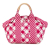 Chanel B Chanel Pink Strawberry Canvas Fabric Gingham Handbag Italy