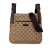 Gucci AB Gucci Brown Beige Canvas Fabric GG Crossbody Bag Italy