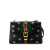 Gucci AB Gucci Black Calf Leather Small Bee Star Sylvie Satchel Italy