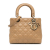 Christian Dior B Dior Brown Beige Lambskin Leather Leather Medium Lambskin Cannage Lady Dior Italy