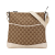 Gucci B Gucci Brown Beige with White Canvas Fabric GG Crossbody Italy