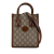 Gucci AB Gucci Brown Beige Coated Canvas Fabric Mini GG Supreme Interlocking G Satchel Italy