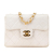 Chanel B Chanel White Lambskin Leather Leather Mini Square Classic Lambskin Single Flap France