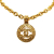 Chanel B Chanel Gold Gold Plated Metal CC Round Pendant Necklace France