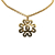 Chanel B Chanel Gold Gold Plated Metal CC Flower Pendant Necklace France