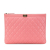 Chanel B Chanel Pink Lambskin Leather Leather Medium Quilted Lambskin Boy O Case Clutch Italy