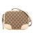 Gucci B Gucci Brown Beige Canvas Fabric GG Bree Crossbody Italy