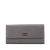 Salvatore Ferragamo AB Ferragamo Gray Calf Leather Gancini Long Wallet Italy