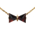 Louis Vuitton B Louis Vuitton Gold with Brown Gold Plated Metal Resin Tortoise Shell Bow Pendant Necklace Italy