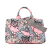 Prada B Prada Pink Canvas Fabric Floral Printed Canapa Satchel Italy