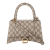 Gucci Brown Beige Coated Canvas Fabric Small The Hacker Project GG Supreme Hourglass Satchel Italy