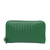 Bottega Veneta AB Bottega Veneta Green Calf Leather Intrecciato Zip Around Long Wallet Italy