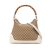 Gucci AB Gucci Brown Beige with White Canvas Fabric GG Bamboo Diana Satchel Italy