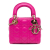 Christian Dior AB Dior Pink Hot Pink Lambskin Leather Leather Mini Lambskin Cannage Lady Dior Italy