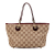 Gucci B Gucci Brown Beige Canvas Fabric GG Eclipse Handbag Italy