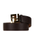 Fendi B Fendi Brown Dark Brown Calf Leather FF Pebbled Belt Italy