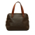 Celine B Celine Brown Coated Canvas Fabric Macadam Handbag Italy