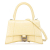 Balenciaga B Balenciaga Yellow Light Yellow Calf Leather Small Embossed Hourglass Top Handle Bag Italy