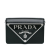 Prada B Prada Black Calf Leather Spazzolato Triangle Logo Plate Flap Chain Crossbody Italy