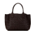 Bottega Veneta B Bottega Veneta Brown Dark Brown Lambskin Leather Leather Small Intreccio Cabat Tote Italy