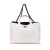 Chanel B Chanel White Ivory with Black Calf Leather Quilted skin and Tweed Portobello Satchel Italy