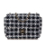 Chanel B Chanel Black with White Tweed Fabric Mini Resin Heart Flap Italy