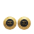 Chanel AB Chanel Gold with Black Gold Plated Metal CC Clip On Earrings France