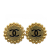 Chanel B Chanel Gold Gold Plated Metal CC Clip On Earrings France