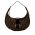 Fendi B Fendi Brown Canvas Fabric Zucca Croissant Hobo Italy