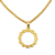 Chanel AB Chanel Gold Gold Plated Metal CC Round Pendant Necklace France